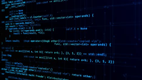scrolling programming code abstract technology background browsing html code on the computer screen