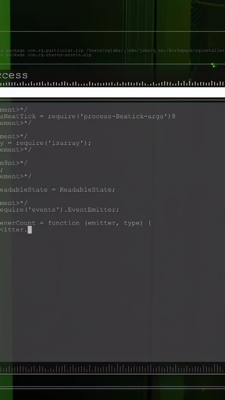 Terminalvindue, der scroller kode efter output til fejlfinding, afslører modulnavne over et grønt rack.