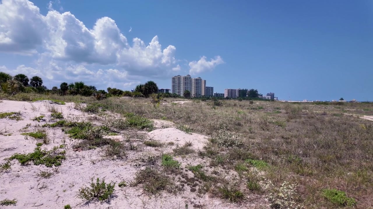 Metraje cinematográfico costero que captura las aguas cristalinas, playas vírgenes y paisajes tropicales de Clearwater, Florida, con una hermosa luz natural