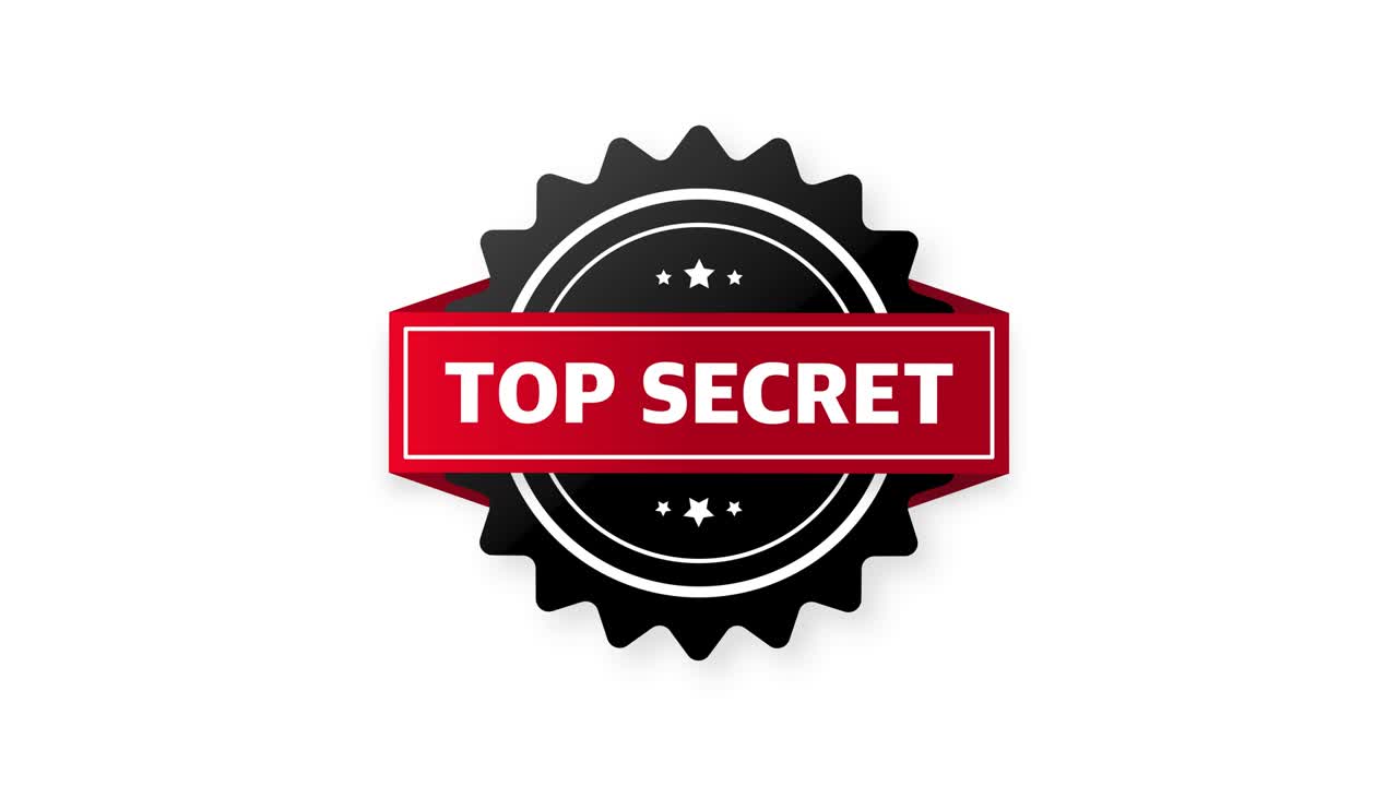 top secret. francobollo. adesivo. sigillo. motion graphics.