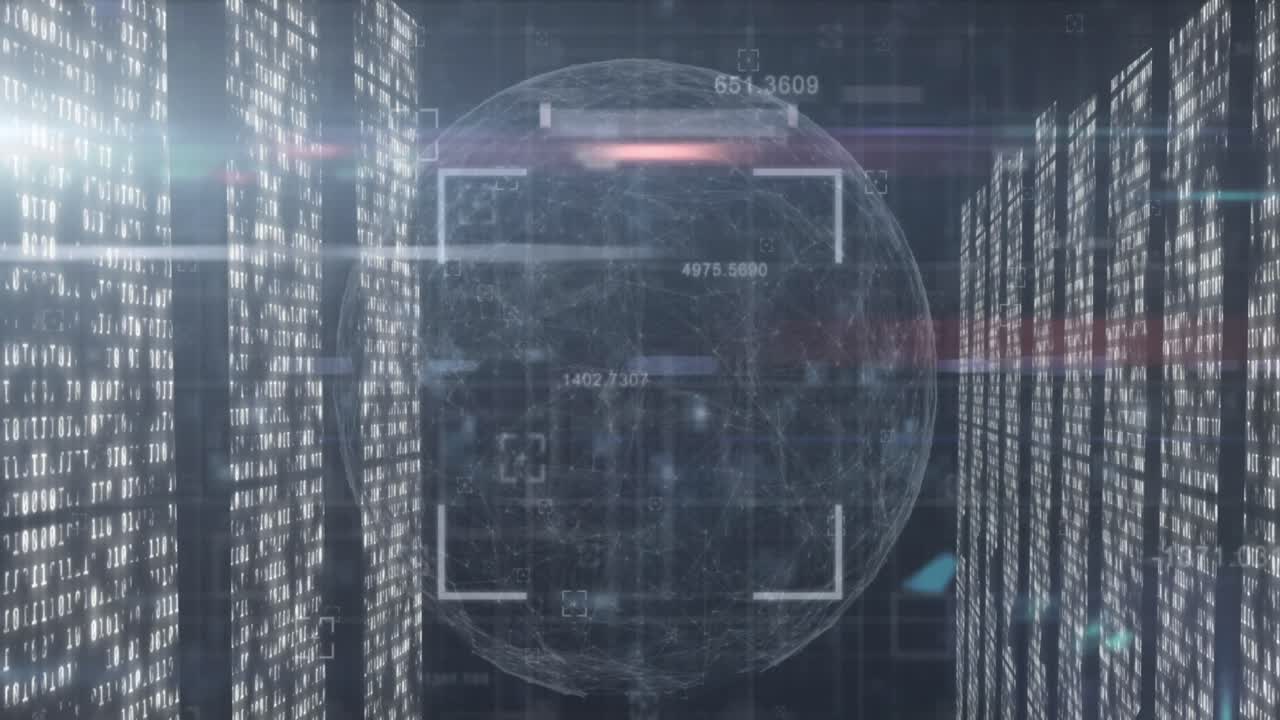 Animation of data processing over globe