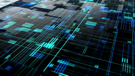 abstract high tech digital technology background. 3d animation of seamless loop.