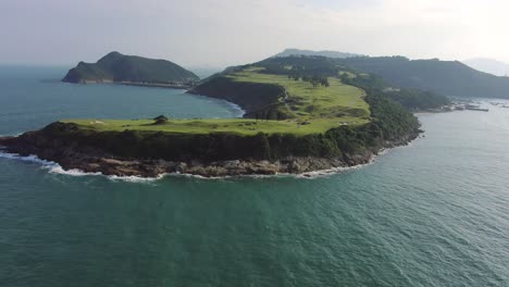 Aerial-view-of-The-Jockey-Club-Kau-Sai-Chau-Public-Golf-Course,-Hong-Kong