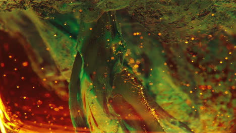 abstract resin art with bubbles and color transitions