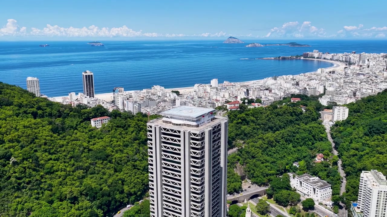 Horizonte do Rio de Janeiro no Rio de Janeiro, Brasil. Cenário da Praia de Copacabana. Distrito Central. Horizonte deslumbrante. Horizonte do Rio de Janeiro no Rio de Janeiro, Brasil. Bela paisagem urbana.