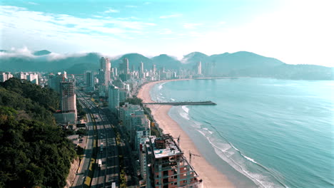 modern beachfront skyline of itapema, brazil, highlighting luxury tourism and real estate