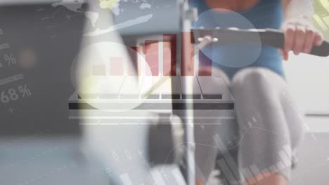 animación del procesamiento de datos financieros sobre las mujeres que ejercen