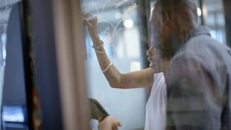 diverse business people working in office, slow motion, copy space