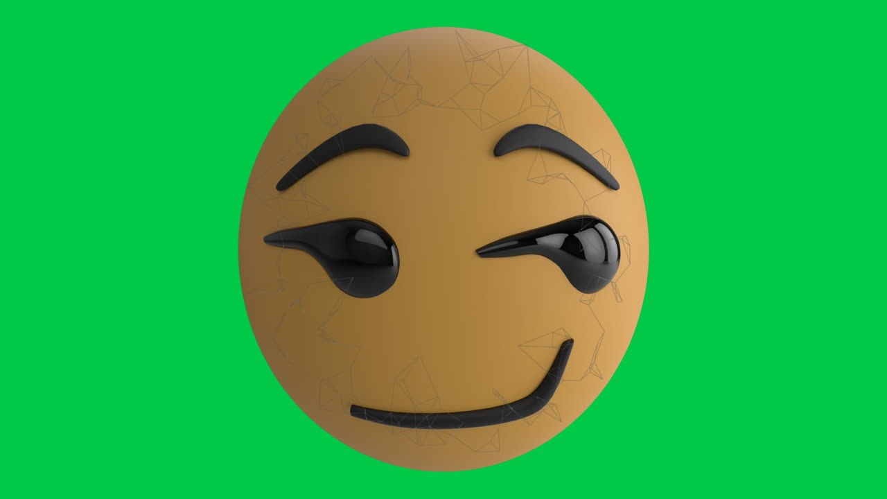 animación del icono del emoticono del emoji sonriente sobre la pantalla verde