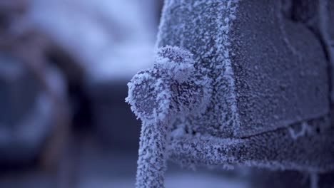 frozen handle in winter