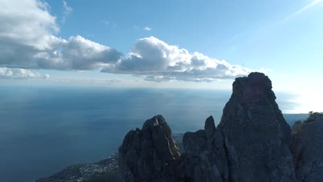 mountain peak with ocean view