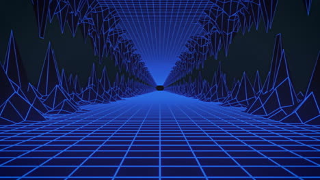 animación de un túnel digital sobre un fondo negro