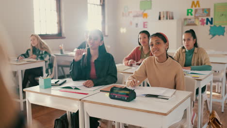 educación, estudiantes y discusión en el aula
