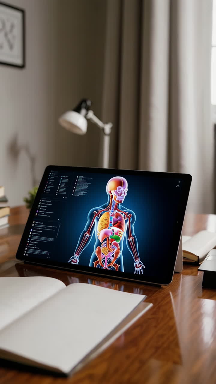 Human Anatomy on Digital Tablet