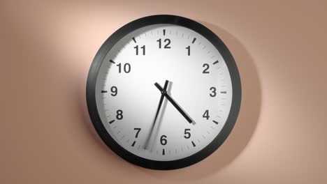clock face on cream beige wall in time lapse
