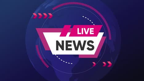 live news concept over spinning globe in 4k