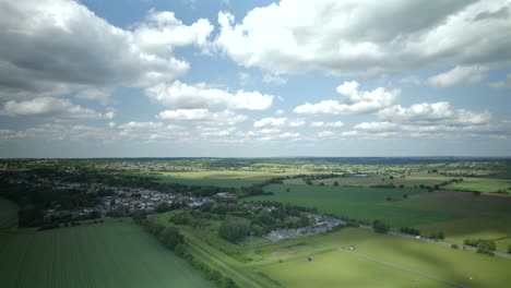 aerial view of a majestic country field in essex, united kingdom