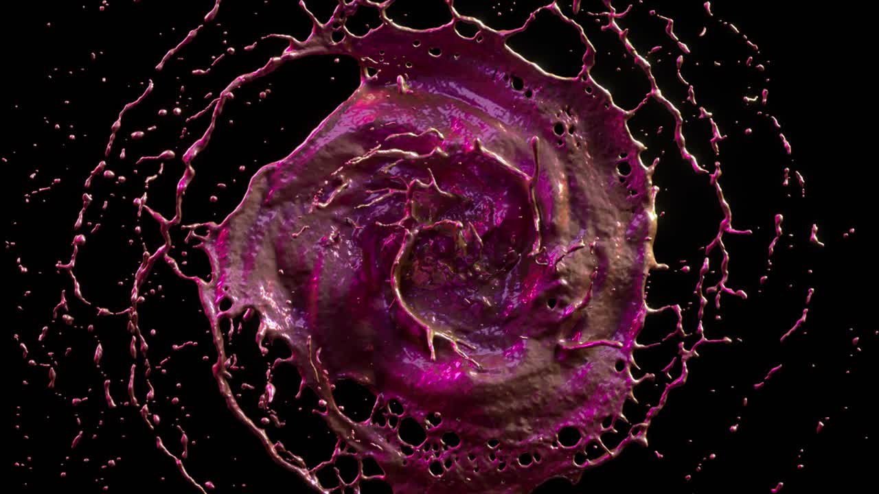 salpicaduras líquidas rosadas y doradas