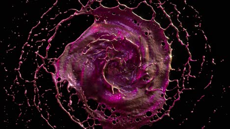 salpicaduras líquidas rosadas y doradas