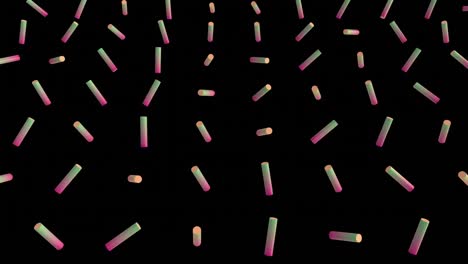 animation of start over lines and black background with colorful rollers