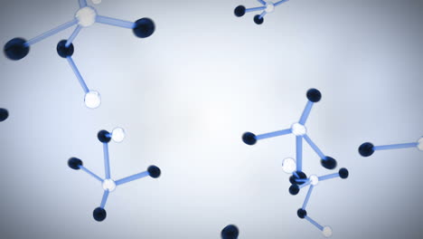 blue and black falling molecules