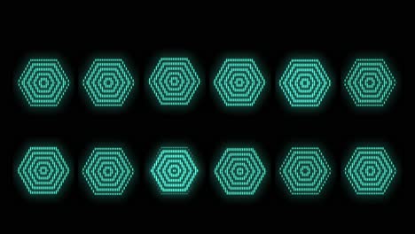 patrón geométrico hexagonal azul neón