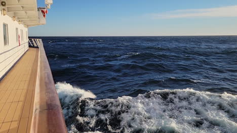 ship traveling through waves on the ocean