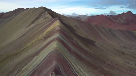 Aerial-Shot-of-Rainbow-Mountain-in-4K