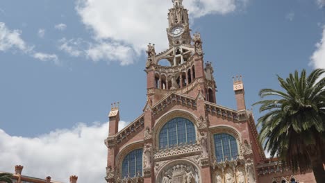 closeup of sant pau hospital in barcelona