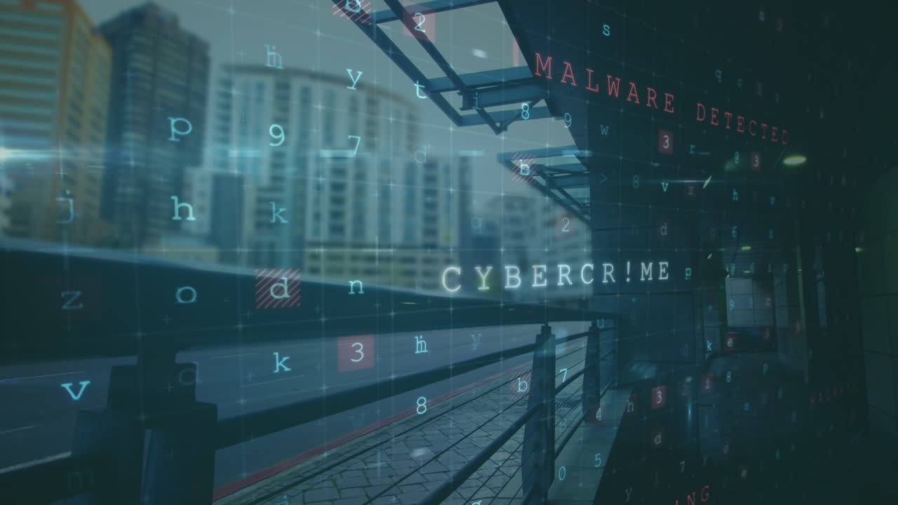 animación del procesamiento de datos sobre el paisaje urbano