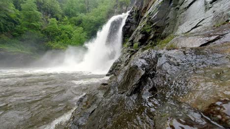 linville falls waterfall after heavy rains