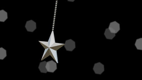 animation of christmas bauble decoration over black background