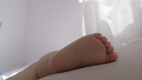 bare foot of sleeping baby