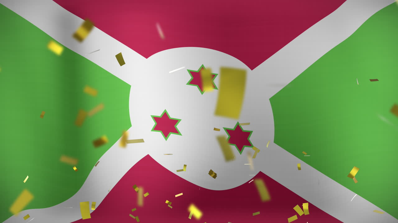 부룬디의 발 위에 있는 콘페티의 애니메이션