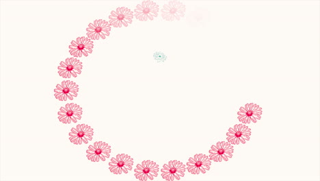 red summer flowers in circle and place for text