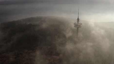 foggy mountaintop tower