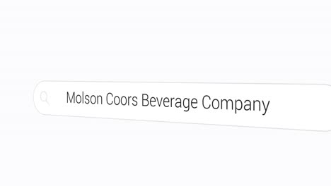 escribiendo molson coors beverage company en el motor de búsqueda