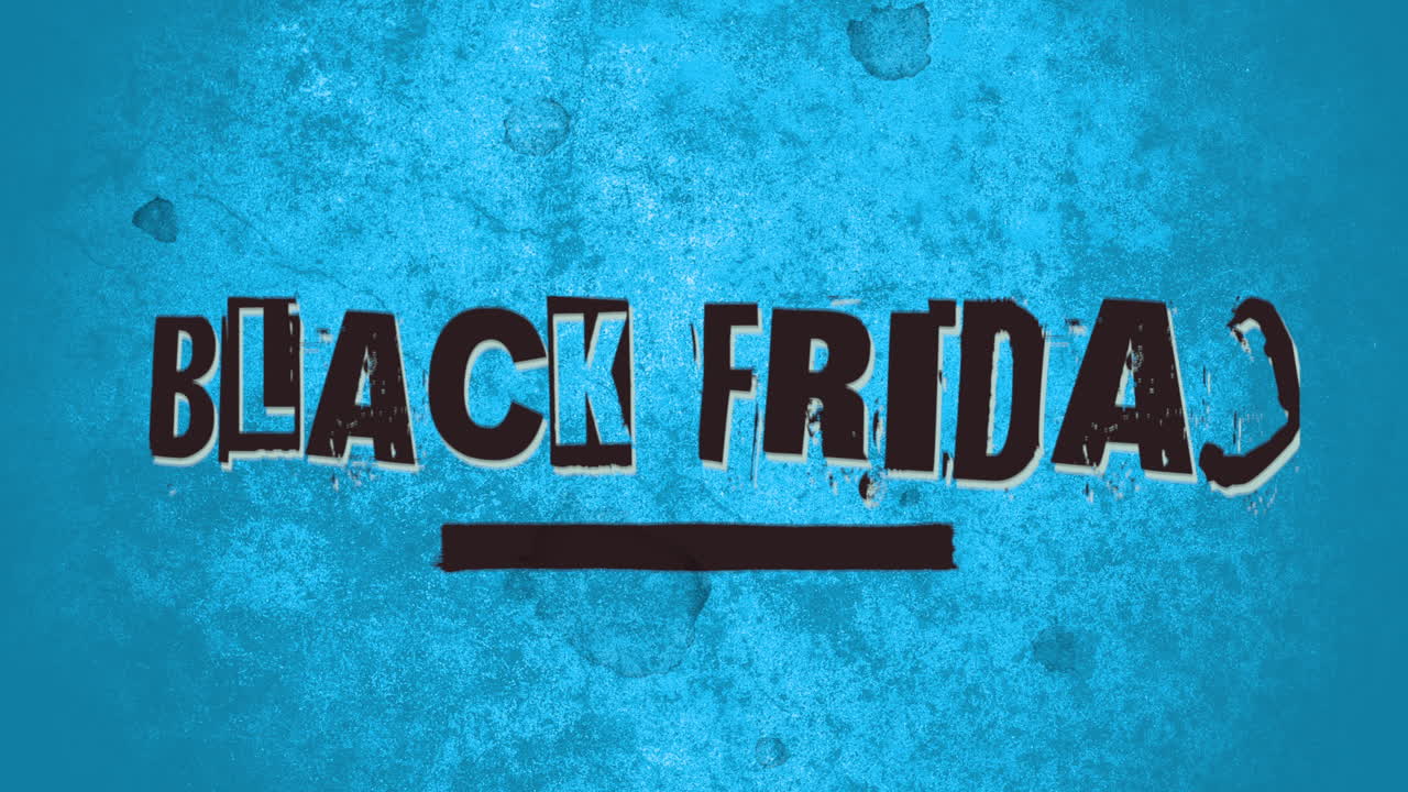 texto de introducción de animación viernes negro sobre hipster azul y fondo grunge