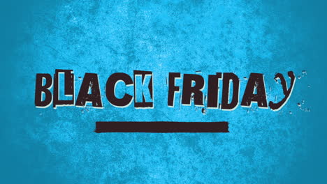 animation intro text black friday on blue hipster and grunge background