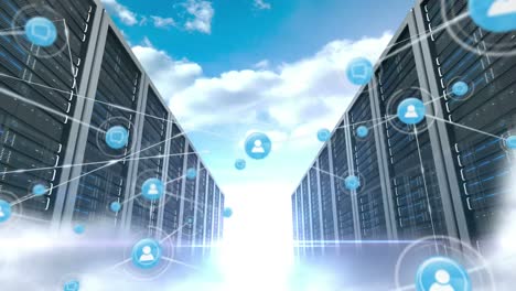animazione della rete di connessioni con le icone delle persone