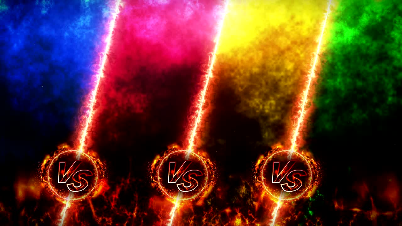 배경에서 싸우고, 불타고, 루프 애니메이션