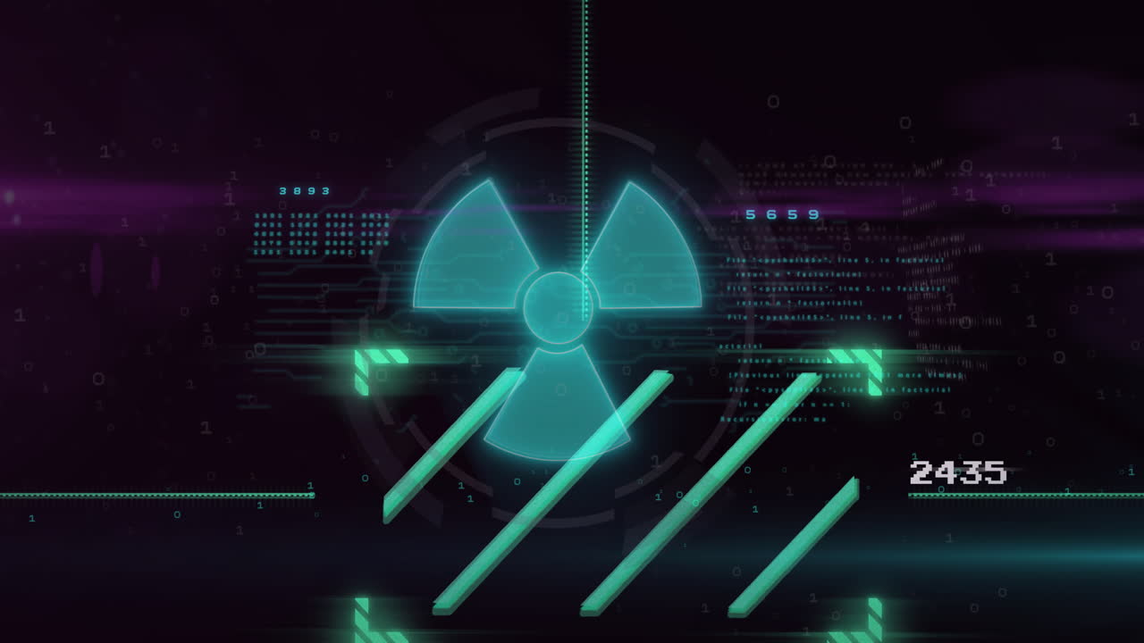 검은색 배경 위의 데이터 처리 애니메이션