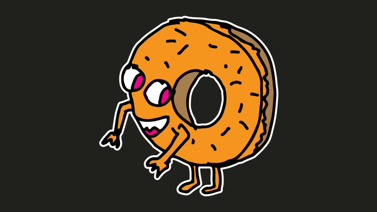 Gambar anak-anak Latar Belakang hitam dengan tema donat