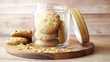 oatmeal cookies in a glass jar