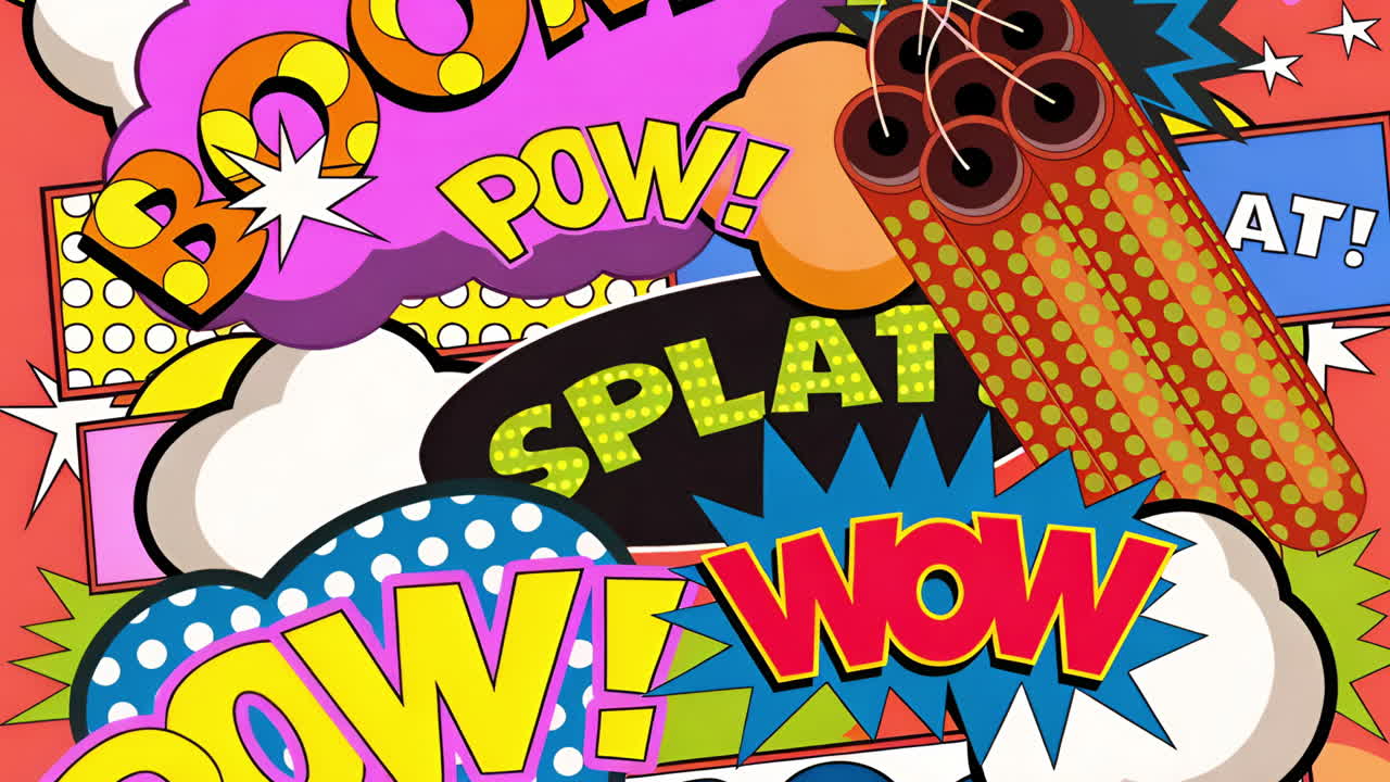 Dynamic Comic Book Pop Art Onomatopoeia