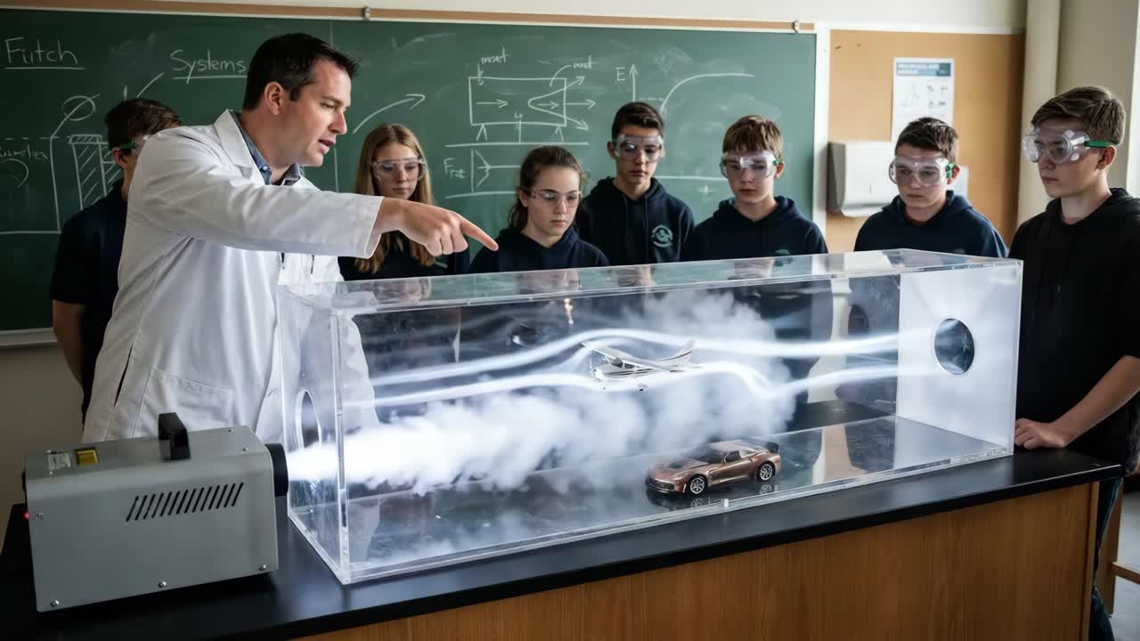Experimento em sala de aula com túnel de vento