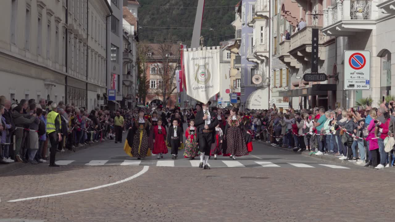 Traditional Parade in European Town