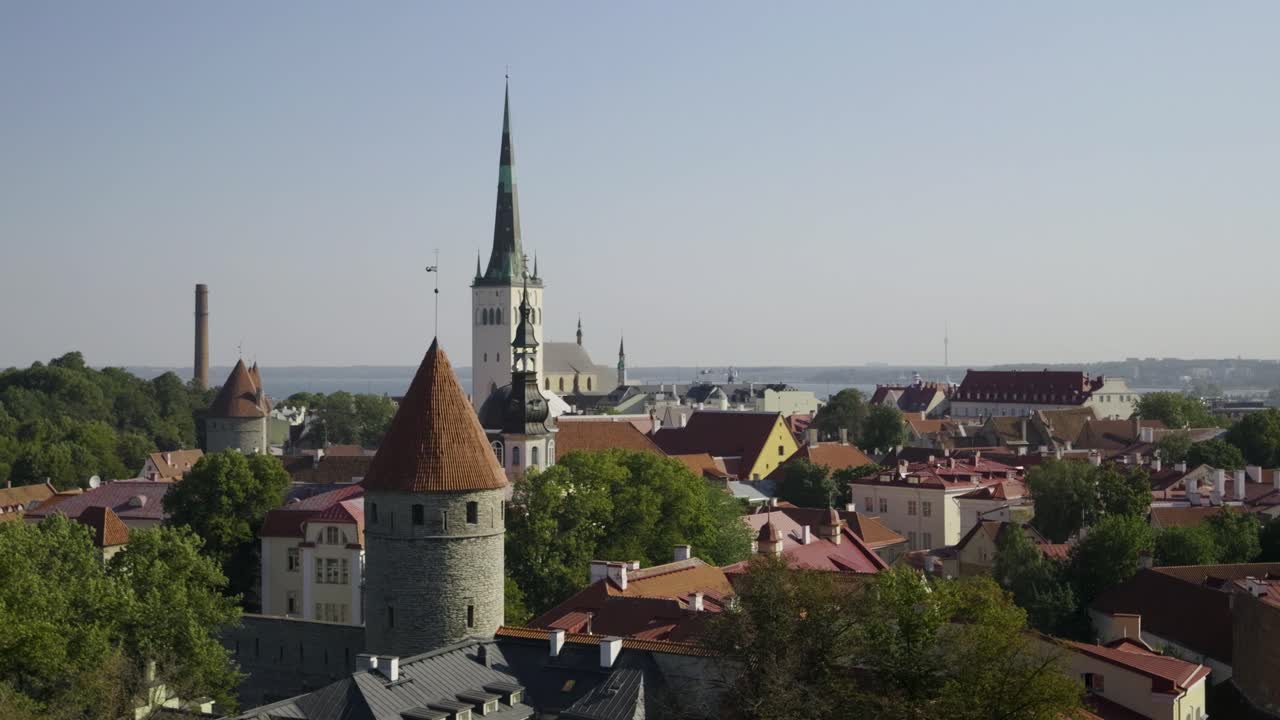 Luftfoto av Tallinns gamleby, Estland