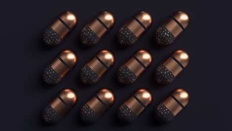 3d render motion graphic abstract black copper geometric shape