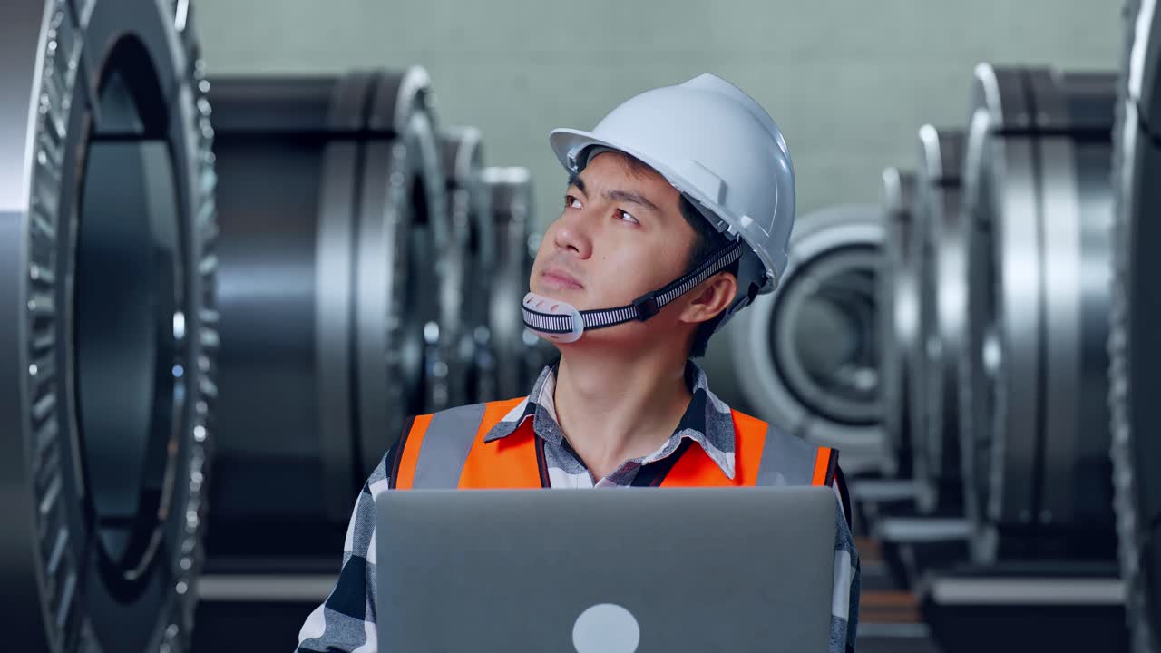 제조 시설에서 계획을 검토하는 엔지니어